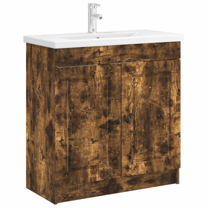 Mobiletto da bagno sotto il lavello Rovere Fumo