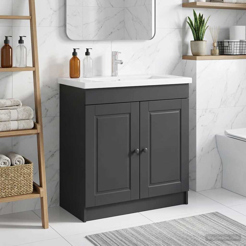 Mobiletto da bagno sotto il lavello Nero 78,5 x 37,5 x 81 cm | homemem39
