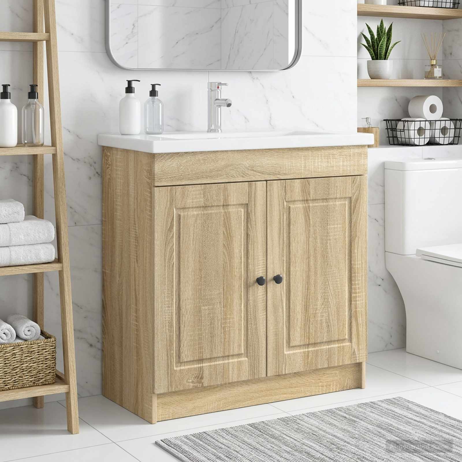Mobiletto da bagno sotto il lavello Rovere Sonoma | homemem39