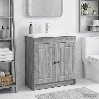 Mobiletto da bagno sotto il lavello Sonoma grigio | homemem39