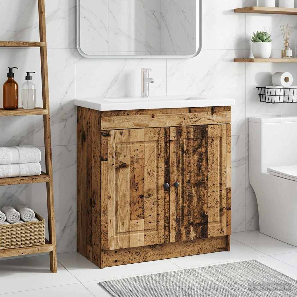 Mobiletto da bagno sotto il lavello Legno antico | homemem39