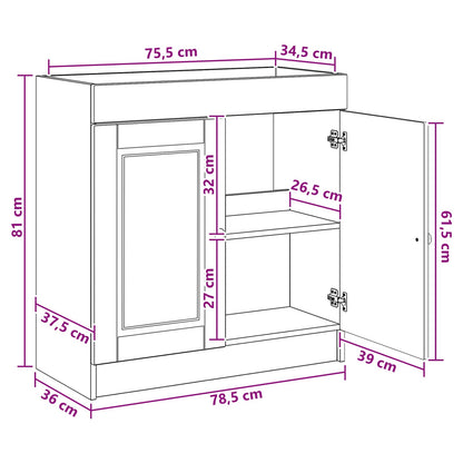 Mobiletto da bagno sotto il lavello Legno antico | homemem39