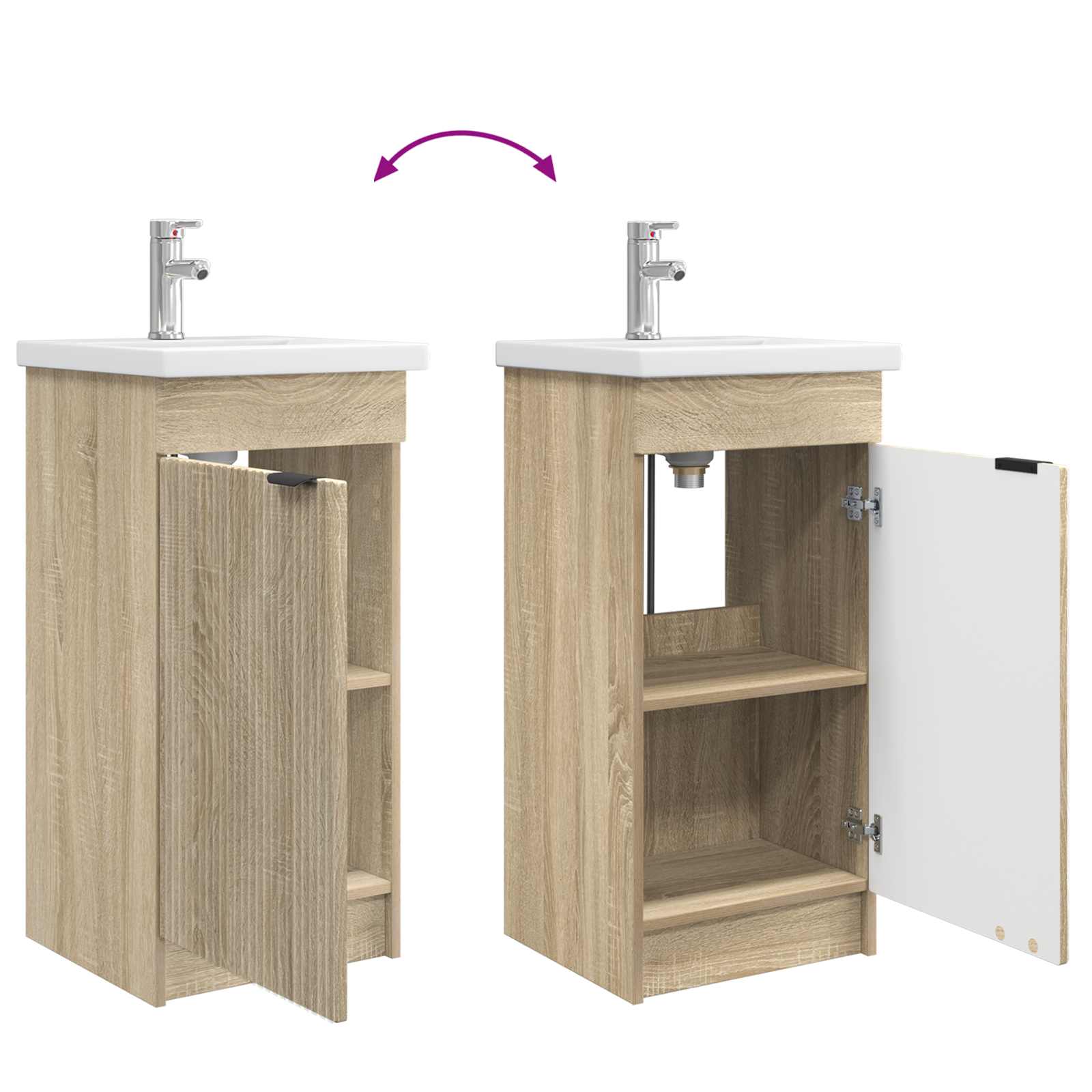 Mobile da bagno con lavabo Rovere Sonoma 42 x 40 x 84,5 cm | homemem39