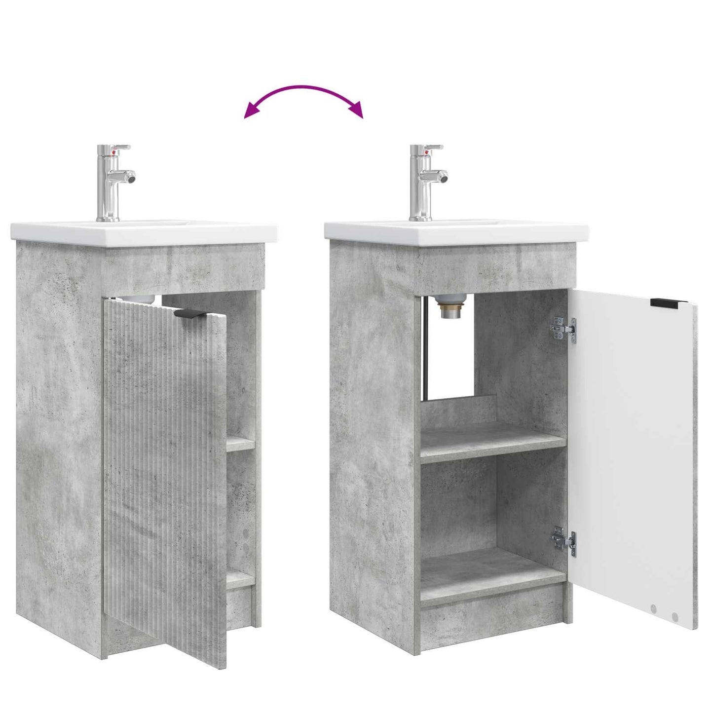 Mobile da bagno con lavabo Grigio Cemento 42 x 40 x 84,5 cm | homemem39
