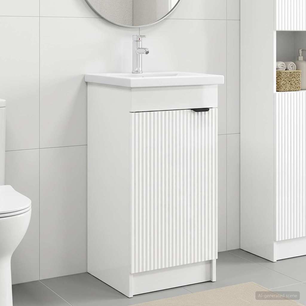 Mobile da bagno con lavabo Bianco Lucido 42 x 40 x 84,5 cm | homemem39