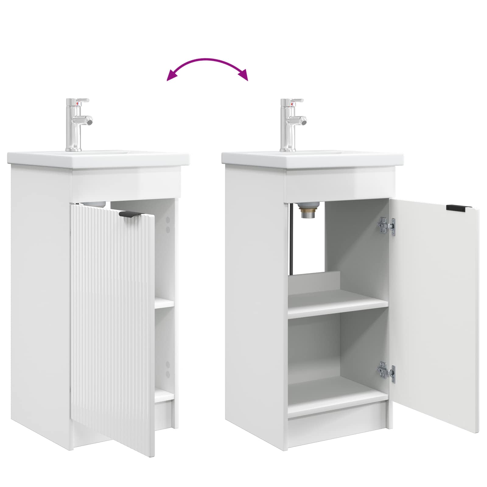 Mobile da bagno con lavabo Bianco Lucido 42 x 40 x 84,5 cm | homemem39