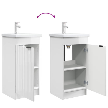 Mobile da bagno con lavabo Bianco Lucido 42 x 40 x 84,5 cm | homemem39