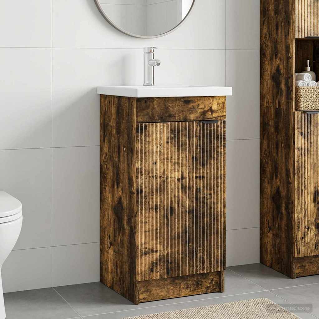 Mobile da bagno con lavabo Rovere Fumo 42 x 40 x 84,5 cm | homemem39