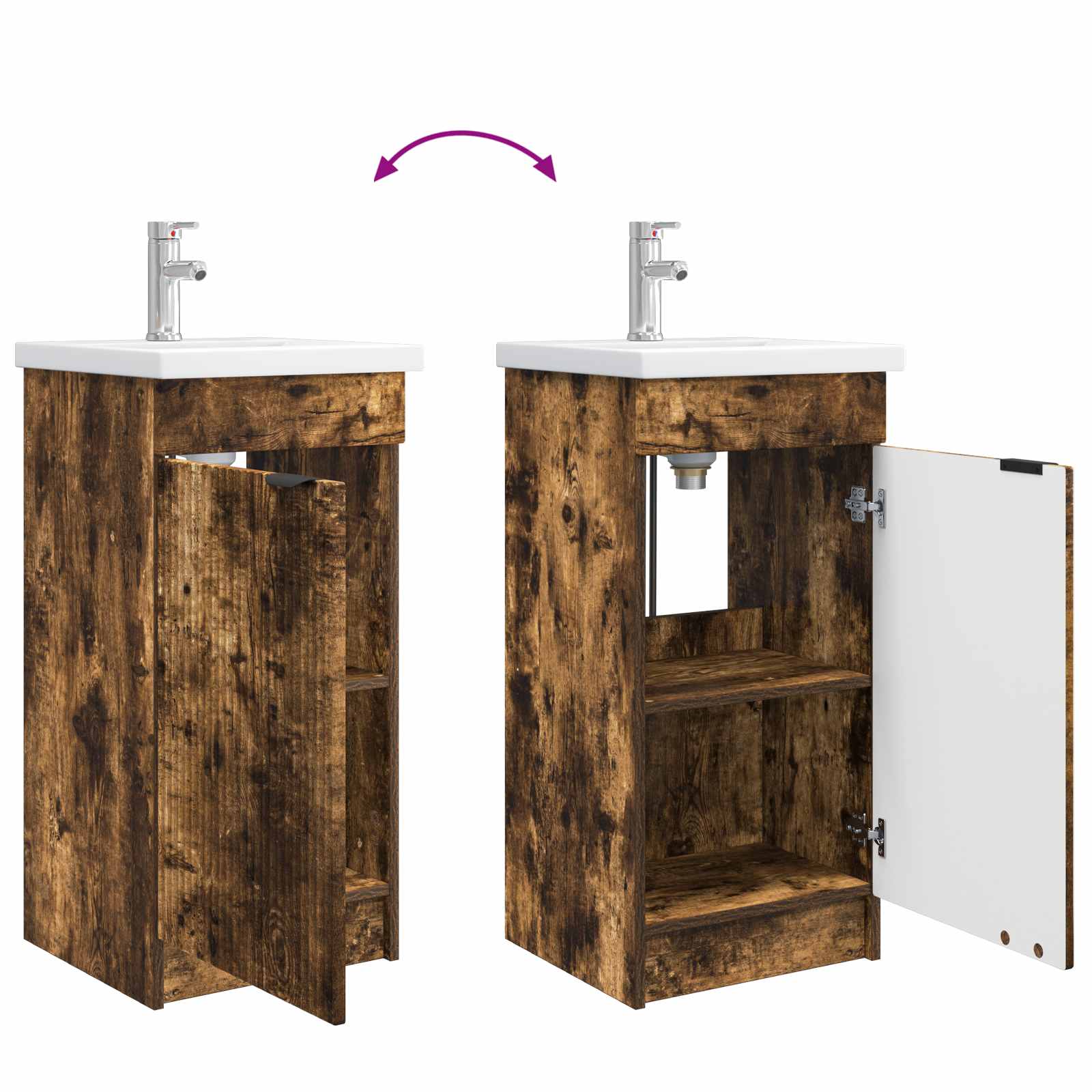 Mobile da bagno con lavabo Rovere Fumo 42 x 40 x 84,5 cm | homemem39