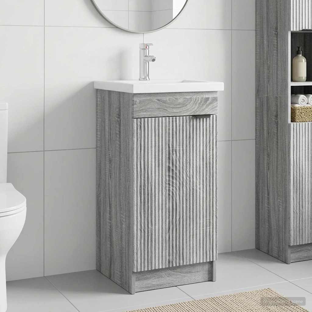 Mobile da bagno con lavabo Sonoma grigio 42 x 40 x 84,5 cm | homemem39