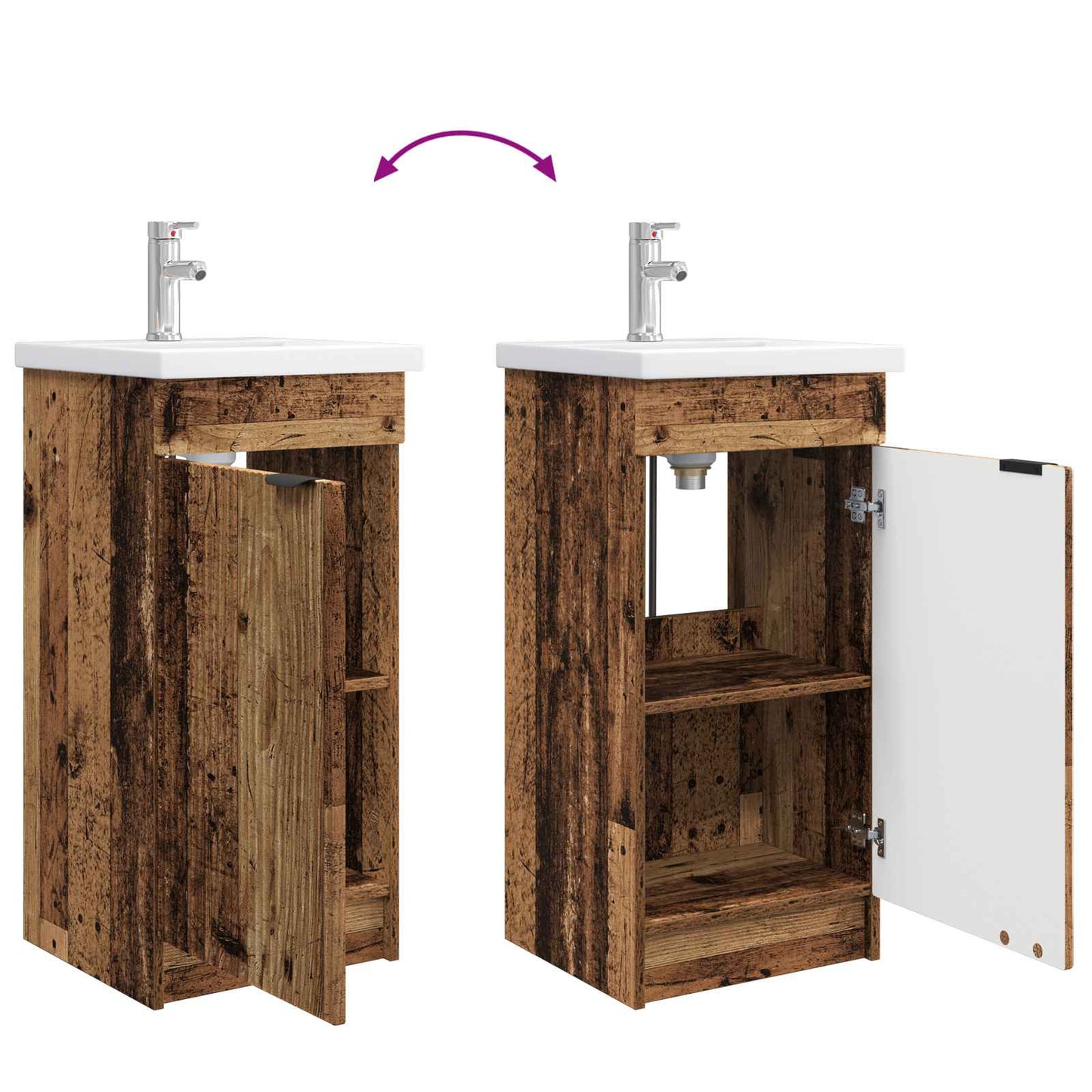 Mobile da bagno con lavabo Legno antico 42 x 40 x 84,5 cm | homemem39