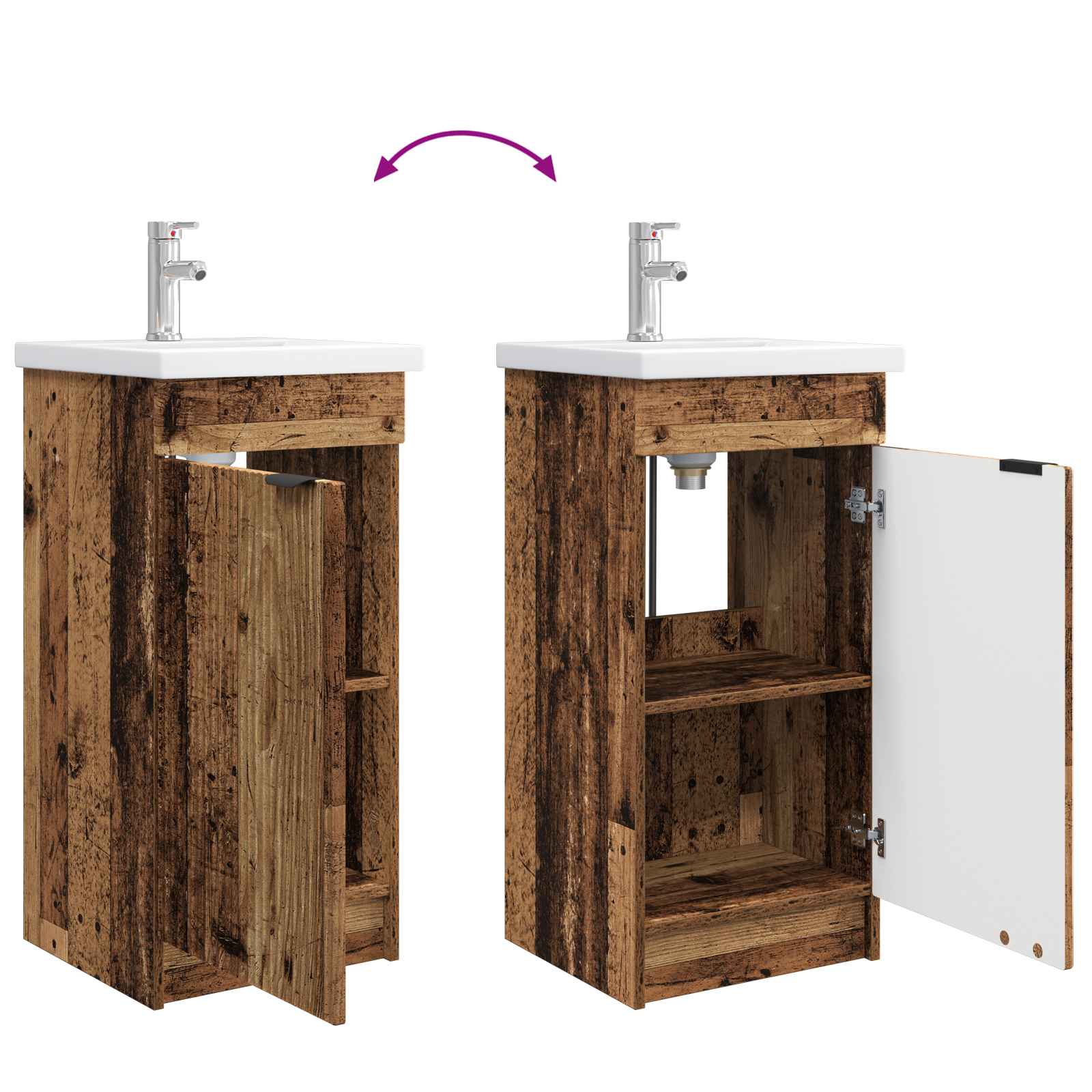 Mobile da bagno con lavabo Legno antico 42 x 40 x 84,5 cm | homemem39