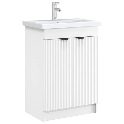 Mobiletto da bagno sotto il lavello Bianco 56 x 37,5 x 81 cm | homemem39