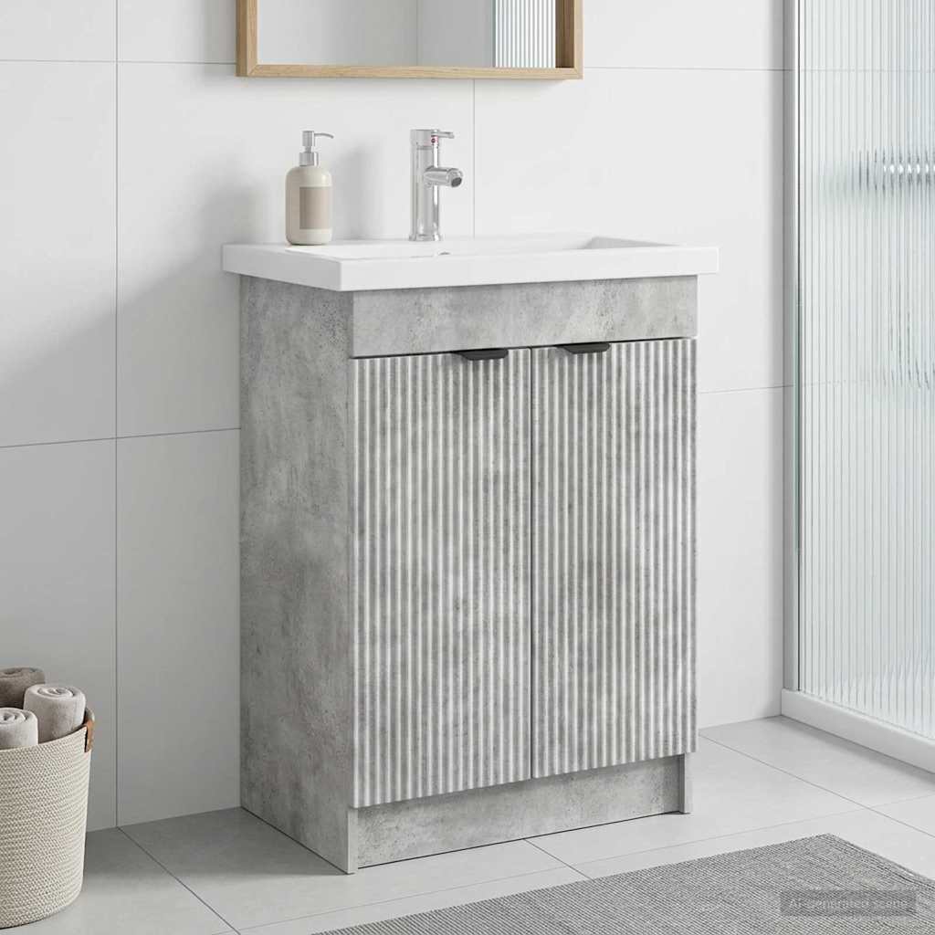 Mobiletto da bagno sotto il lavello Grigio Cemento | homemem39