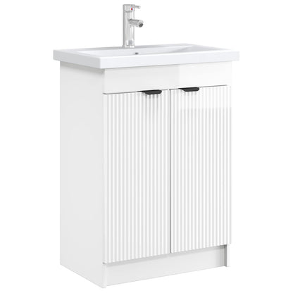 Mobiletto da bagno sotto il lavello Bianco Lucido | homemem39
