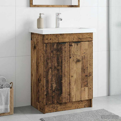 Mobiletto da bagno sotto il lavello Legno antico