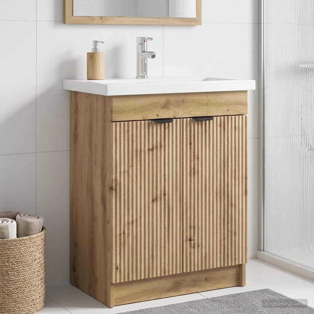 Mobiletto da bagno sotto il lavello Rovere Artigianale | homemem39