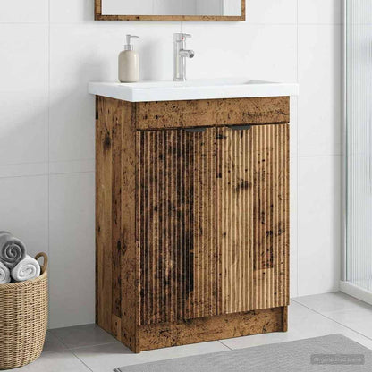 Mobiletto da bagno sotto il lavello Legno antico