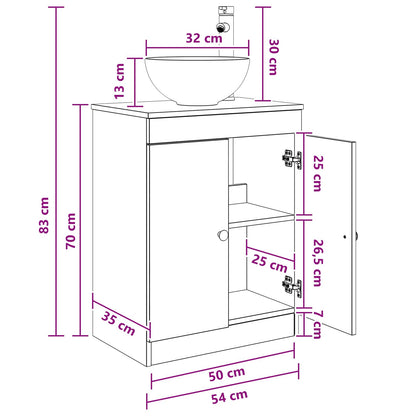 Mobile da bagno con lavabo Bianco 54 x 35 x 83 cm | homemem39