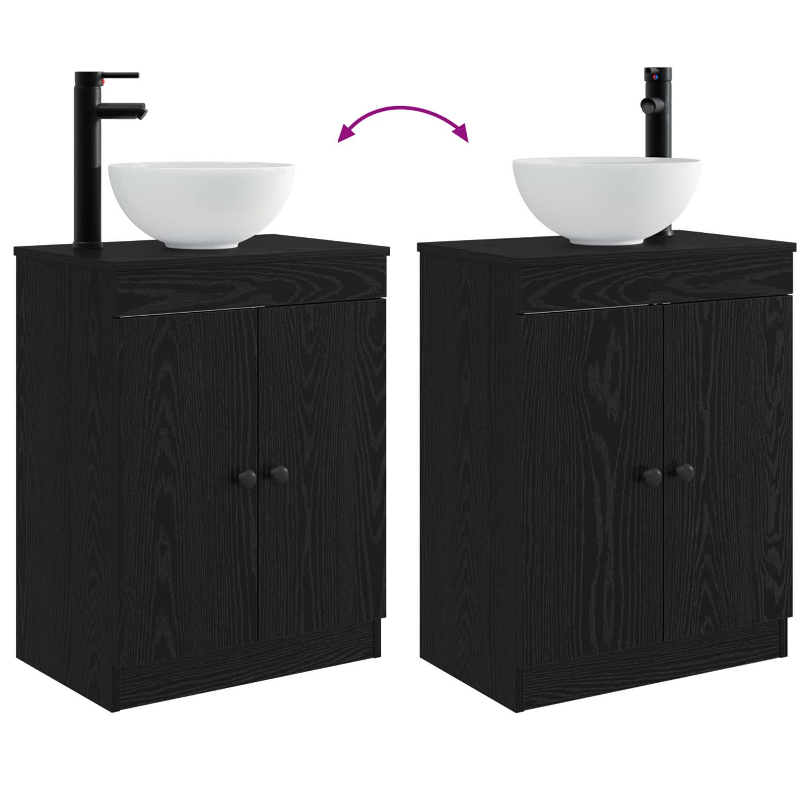 Mobile da bagno con lavabo Nero 54 x 35 x 83 cm | homemem39