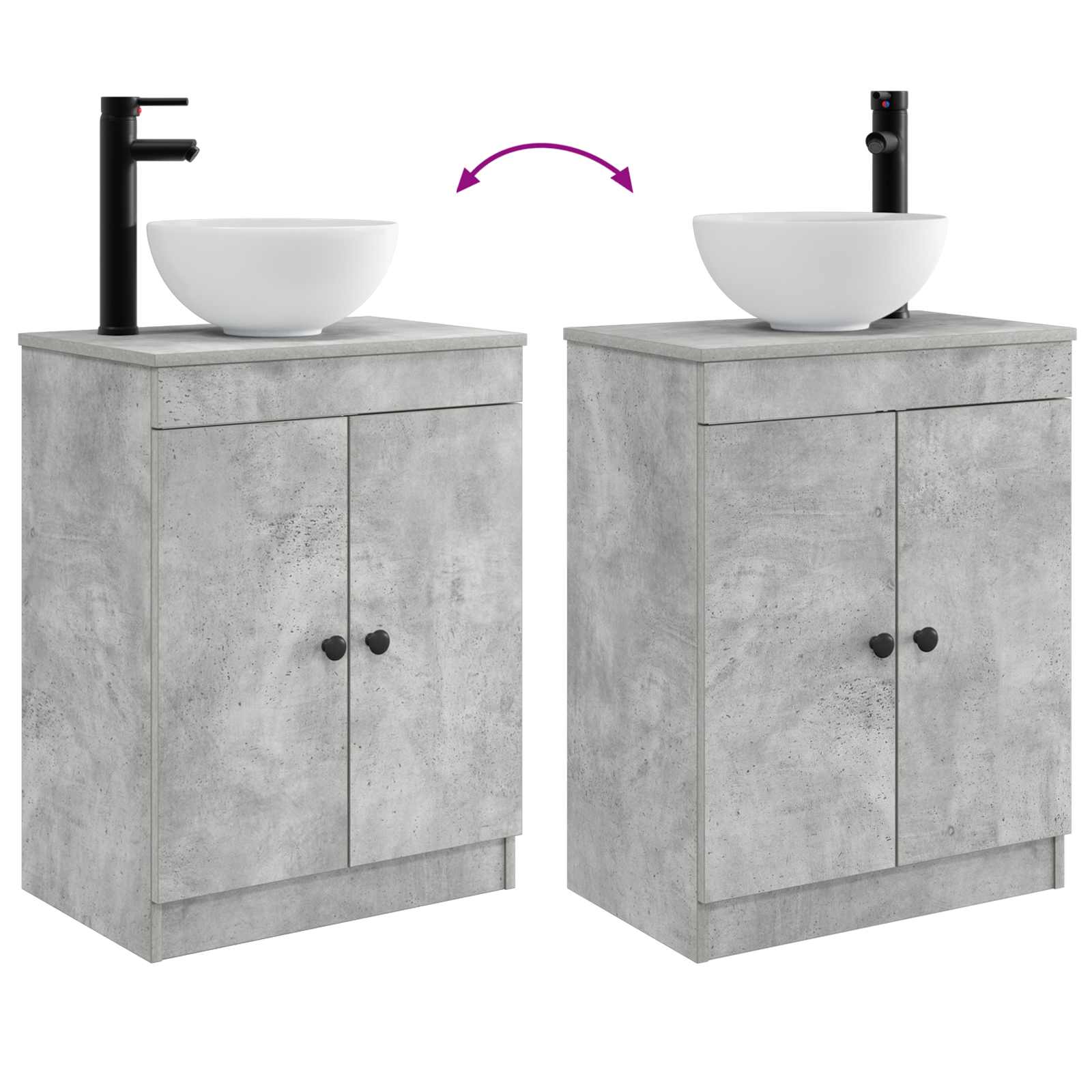 Mobile da bagno con lavabo Grigio Cemento 54 x 35 x 83 cm | homemem39