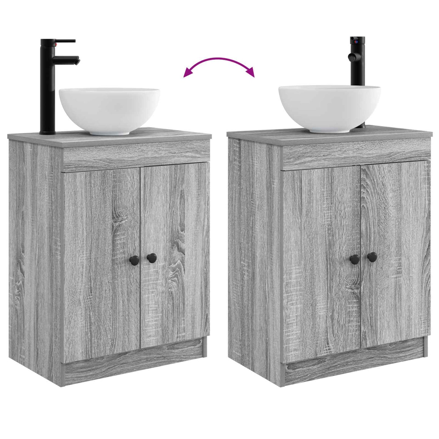 Mobile da bagno con lavabo Sonoma grigio 54 x 35 x 83 cm | homemem39