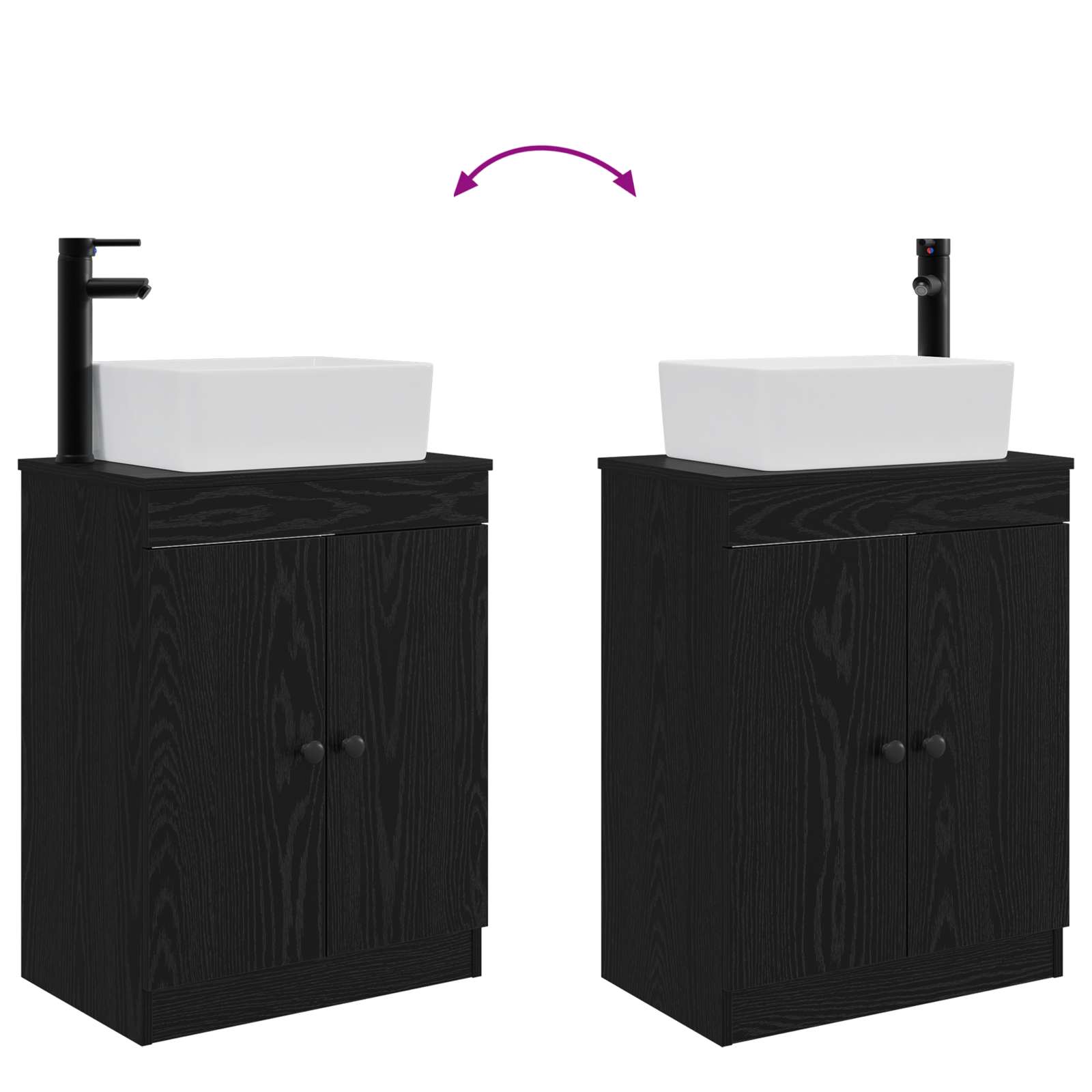 Mobile da bagno con lavabo Nero 54 x 35 x 83 cm | homemem39