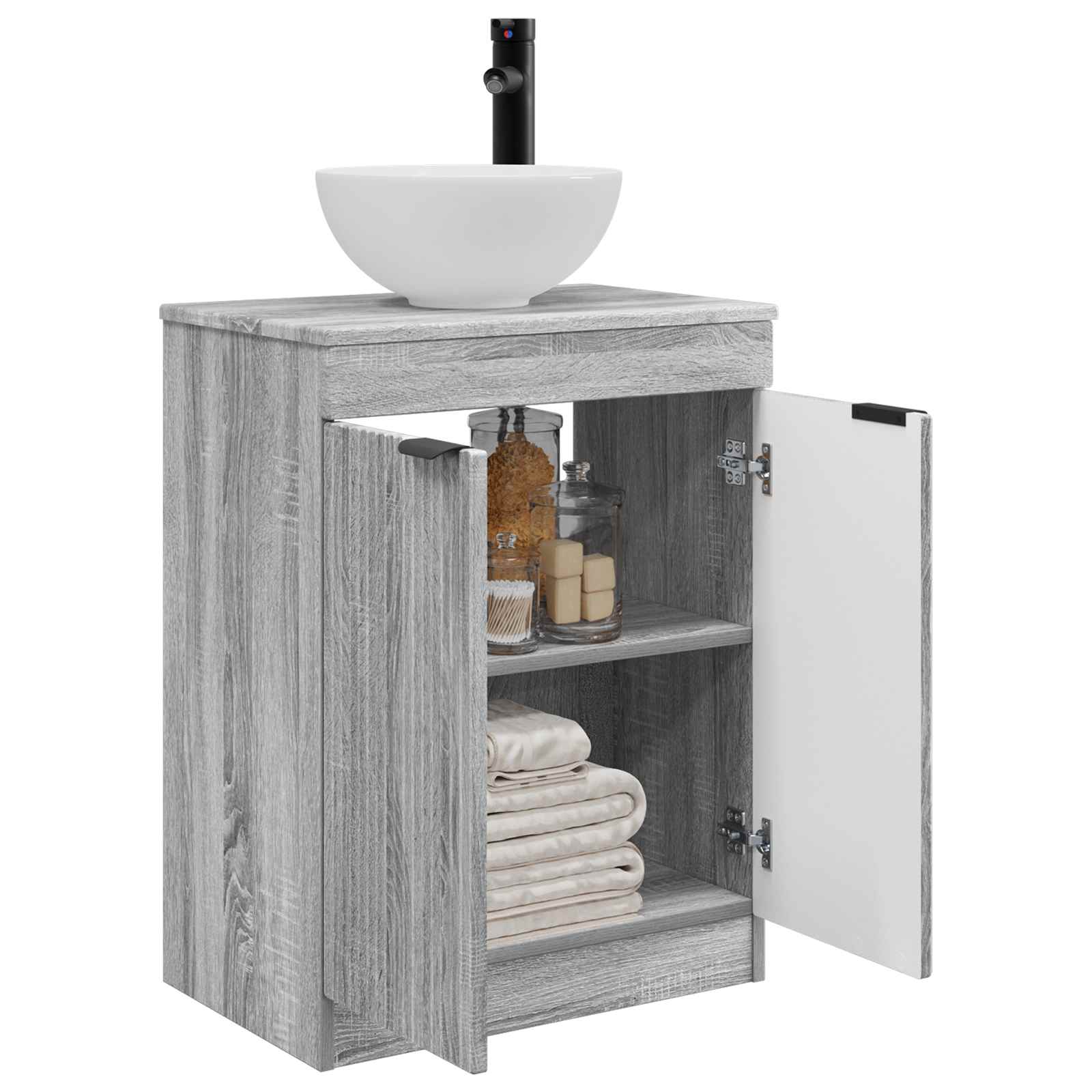 Mobile da bagno con lavabo Sonoma grigio 54 x 35 x 83 cm | homemem39