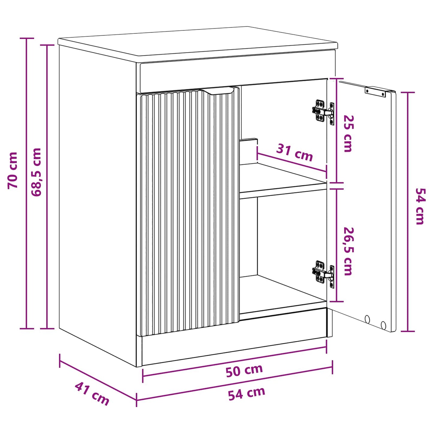 Mobile da Bagno Nero 54 x 41 x 70 cm Legno ingegnerizzato | homemem39