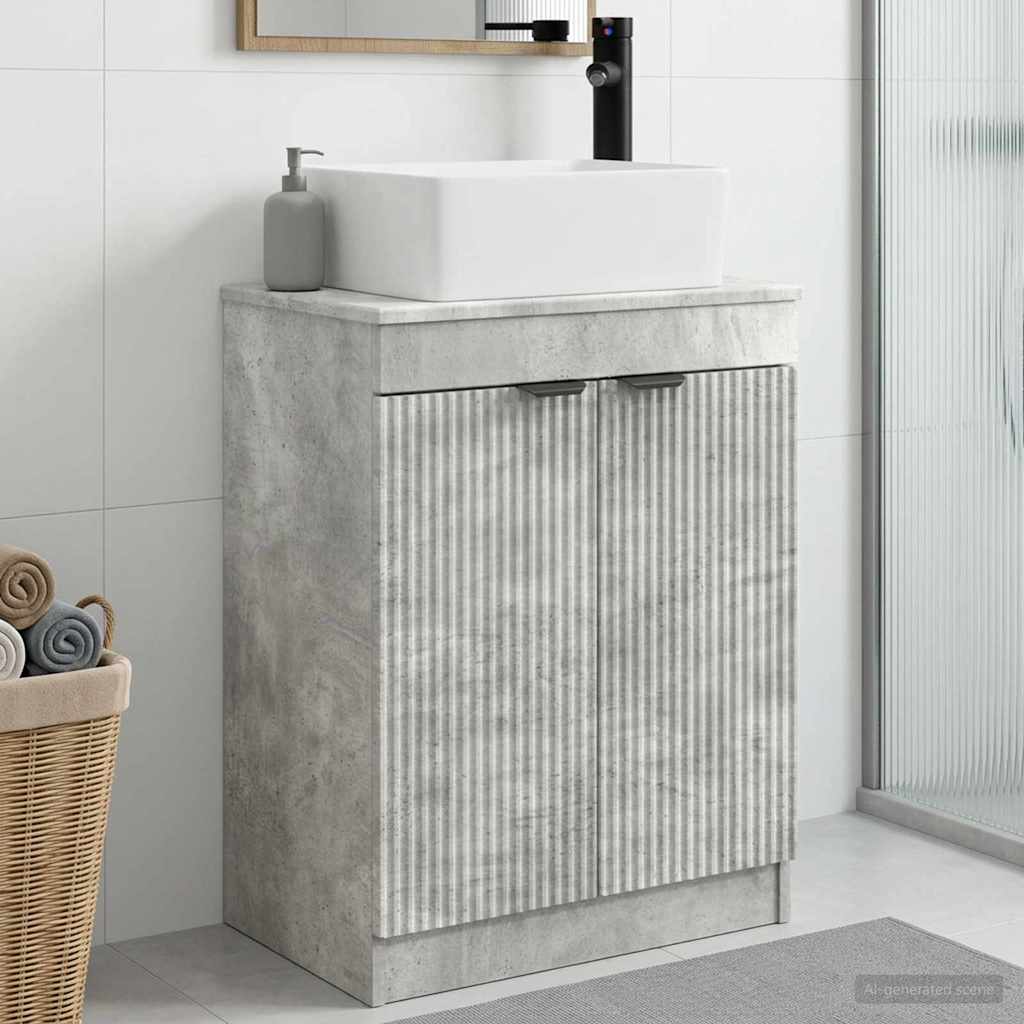 Mobile da bagno con lavabo Grigio Cemento 54 x 35 x 83 cm