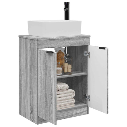 Mobile da bagno con lavabo Sonoma grigio 54 x 35 x 83 cm