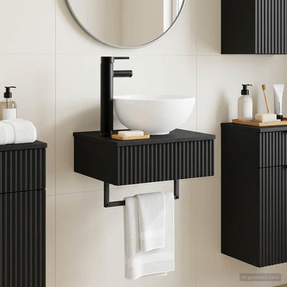 Lavabo da Parete Nero 40 x 35 x 39 cm Legno ingegnerizzato | homemem39