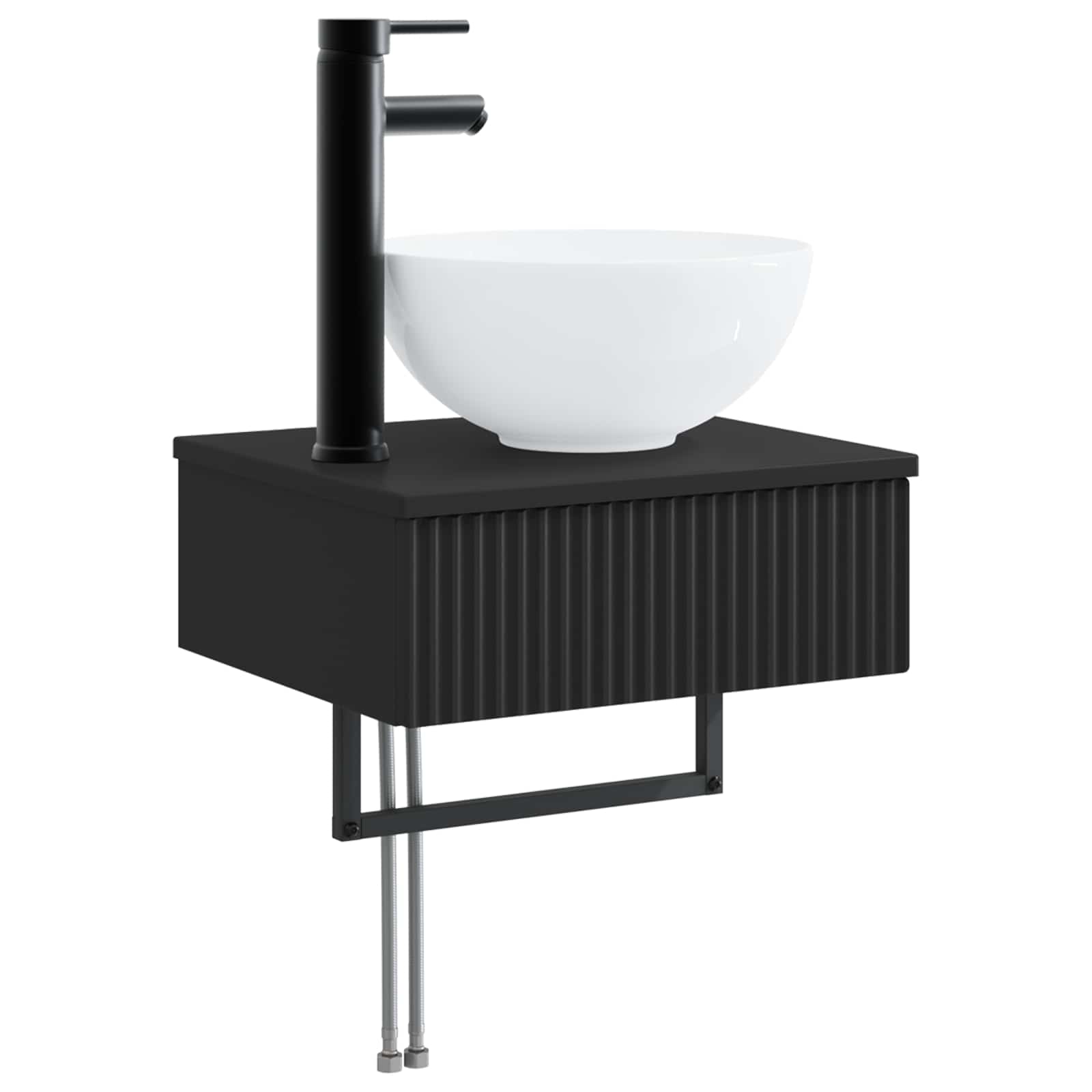Lavabo da Parete Nero 40 x 35 x 39 cm Legno ingegnerizzato | homemem39