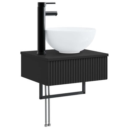 Lavabo da Parete Nero 40 x 35 x 39 cm Legno ingegnerizzato | homemem39