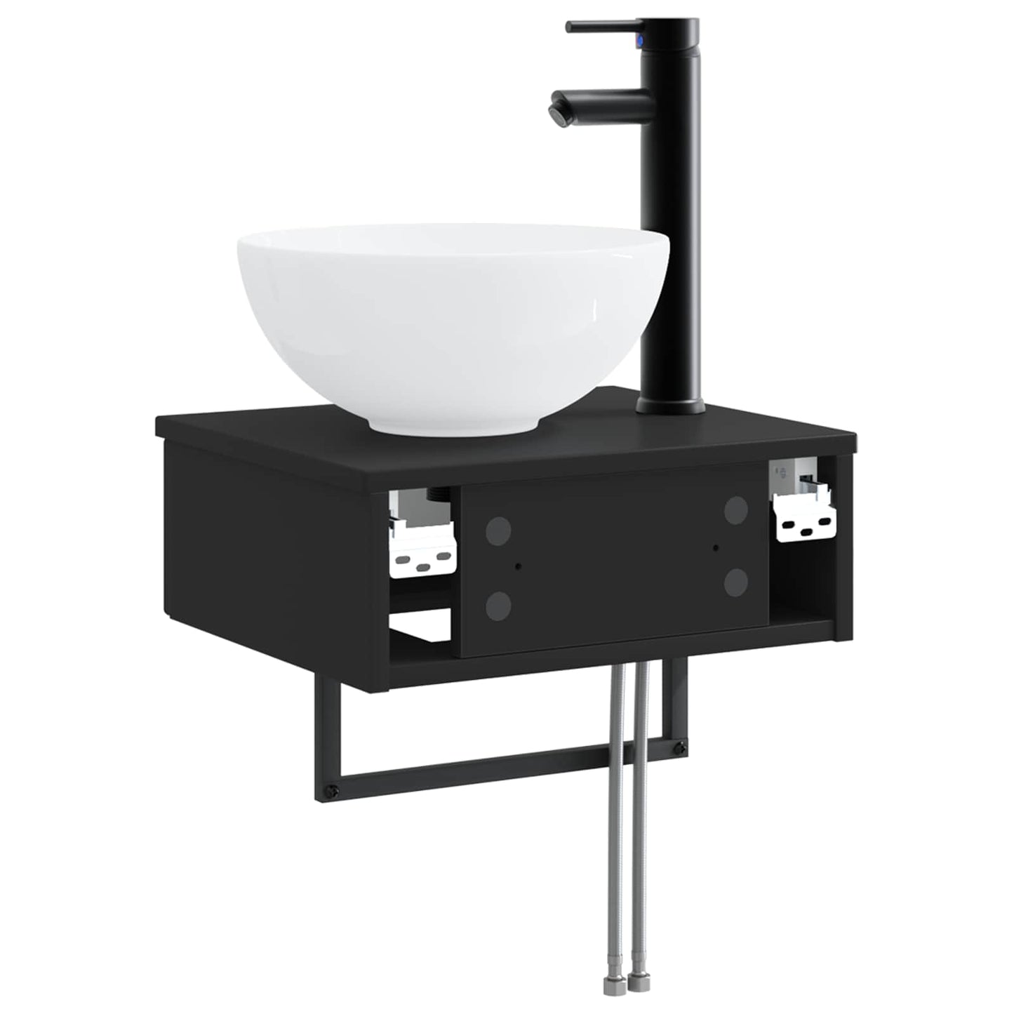 Lavabo da Parete Nero 40 x 35 x 39 cm Legno ingegnerizzato | homemem39