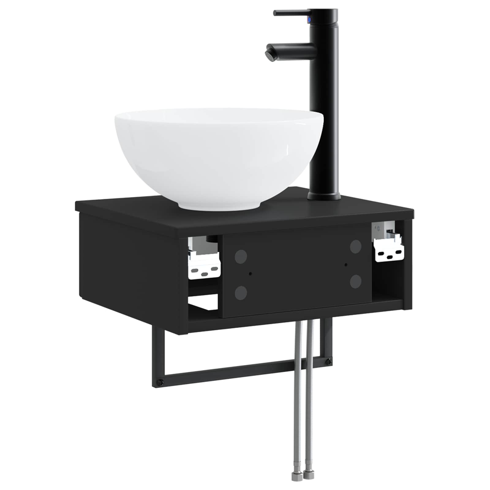 Lavabo da Parete Nero 40 x 35 x 39 cm Legno ingegnerizzato | homemem39