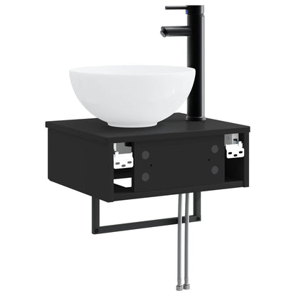 Lavabo da Parete Nero 40 x 35 x 39 cm Legno ingegnerizzato | homemem39