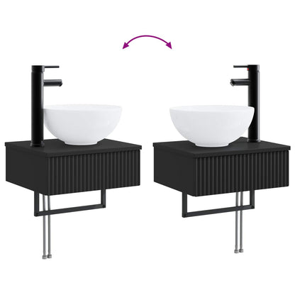 Lavabo da Parete Nero 40 x 35 x 39 cm Legno ingegnerizzato | homemem39