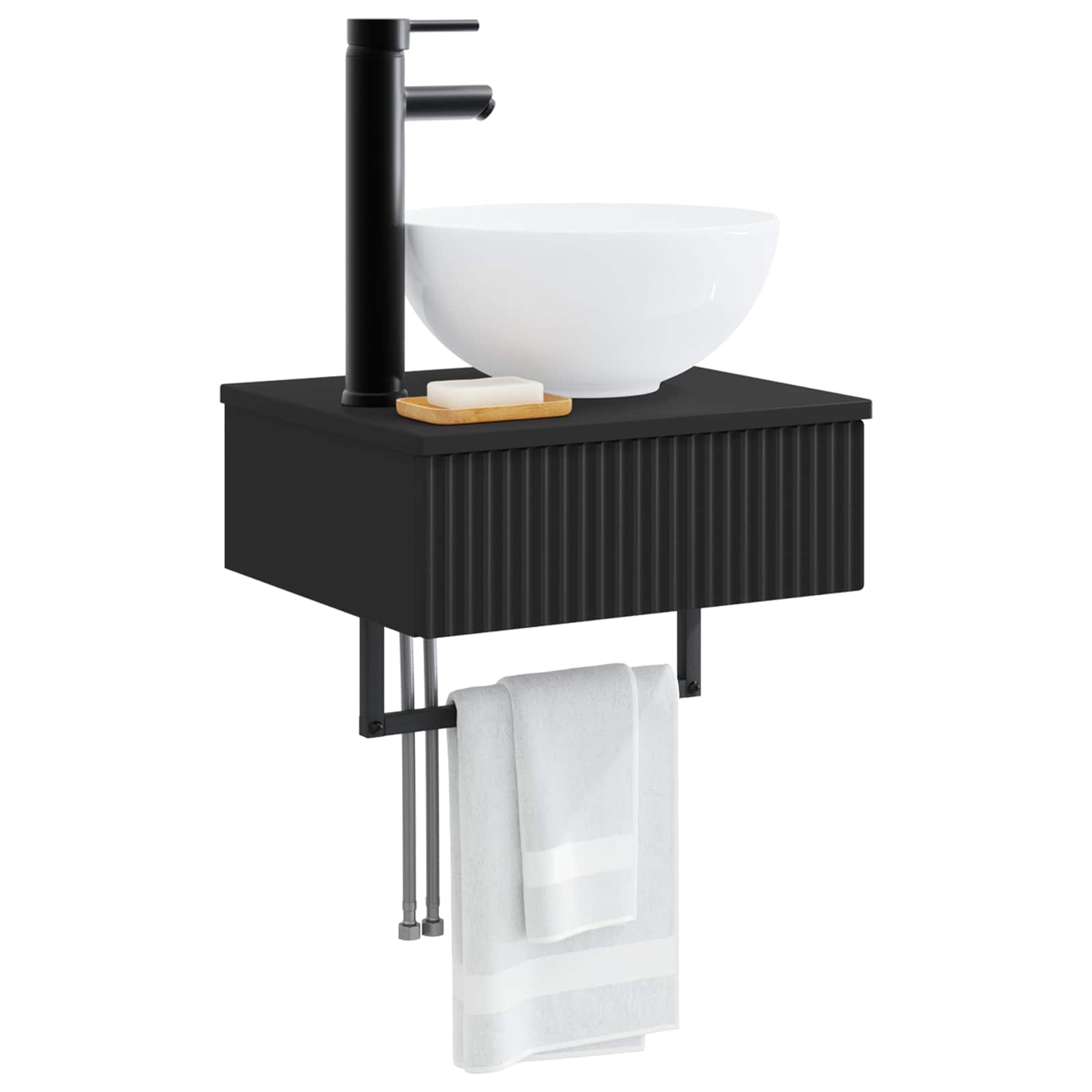 Lavabo da Parete Nero 40 x 35 x 39 cm Legno ingegnerizzato | homemem39