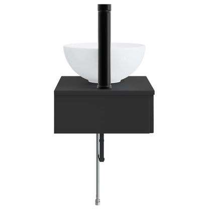 Lavabo da Parete Nero 40 x 35 x 39 cm Legno ingegnerizzato | homemem39