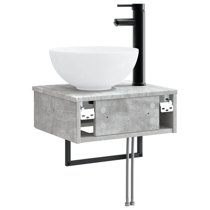 Lavabo da Parete Grigio Cemento 40 x 35 x 39 cm | homemem39