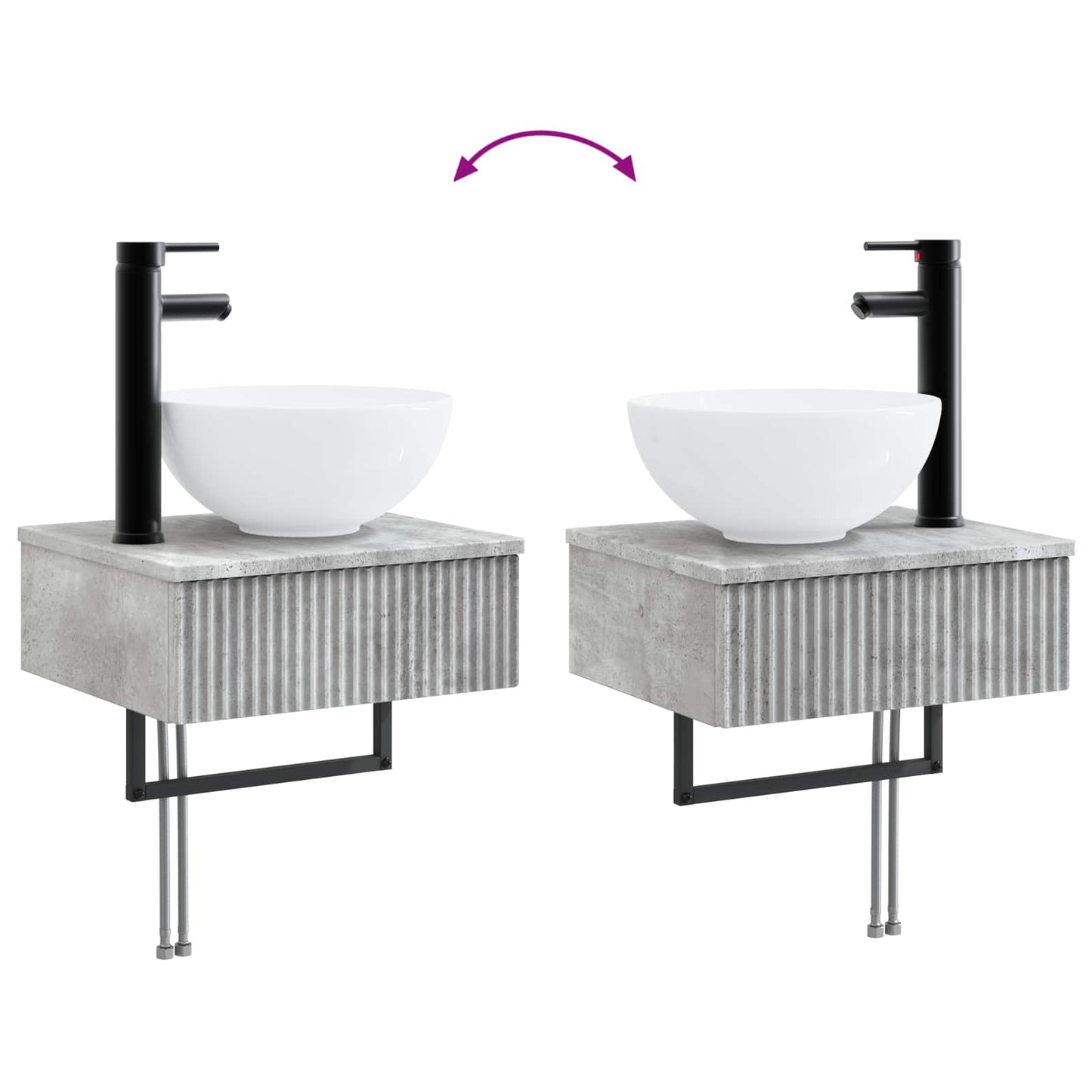 Lavabo da Parete Grigio Cemento 40 x 35 x 39 cm | homemem39