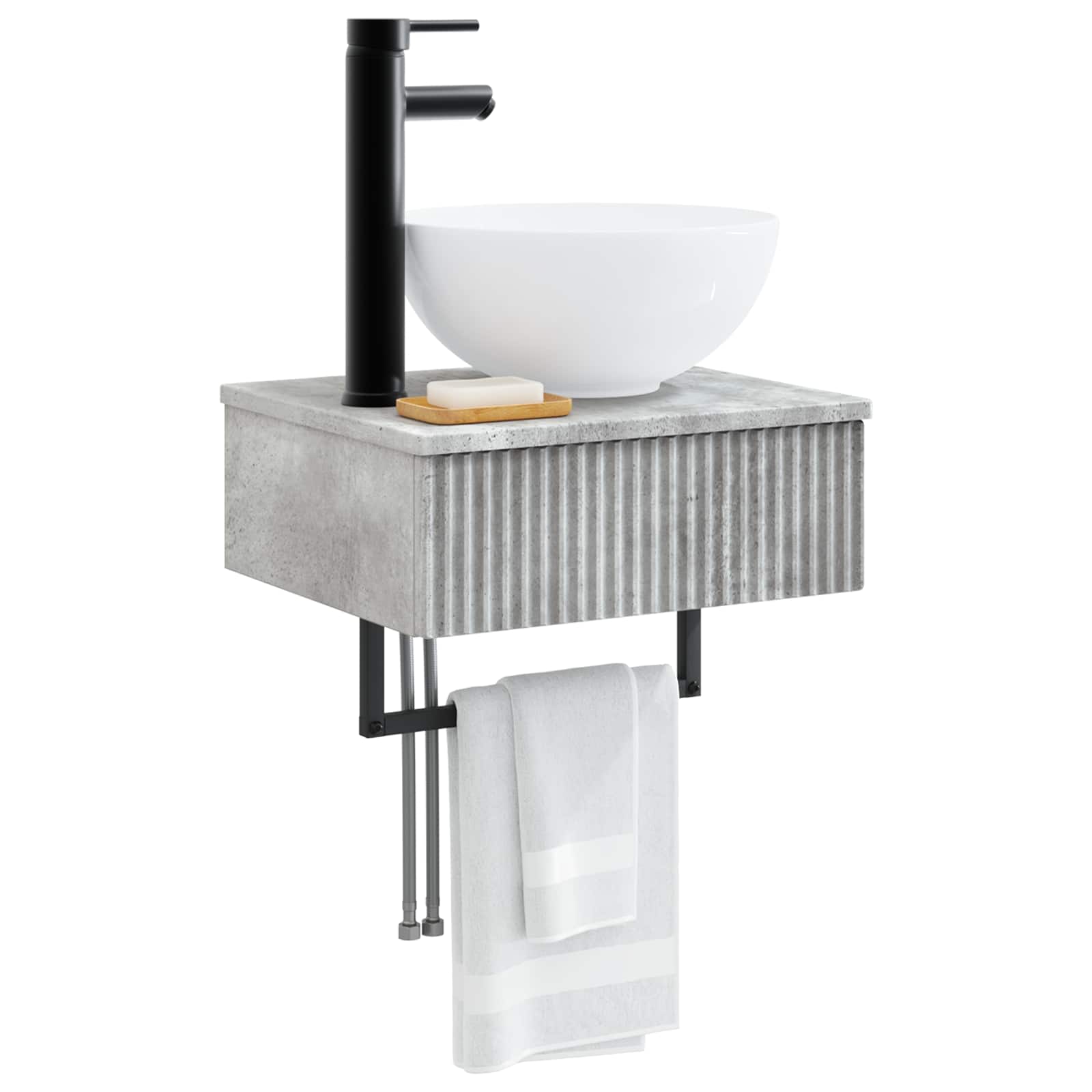 Lavabo da Parete Grigio Cemento 40 x 35 x 39 cm | homemem39