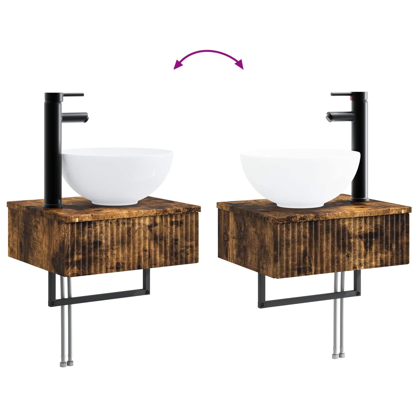 Lavabo da Parete Rovere Fumo 40 x 35 x 39 cm | homemem39