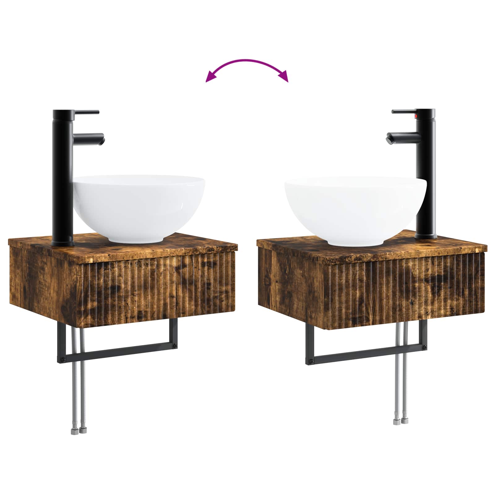 Lavabo da Parete Rovere Fumo 40 x 35 x 39 cm | homemem39