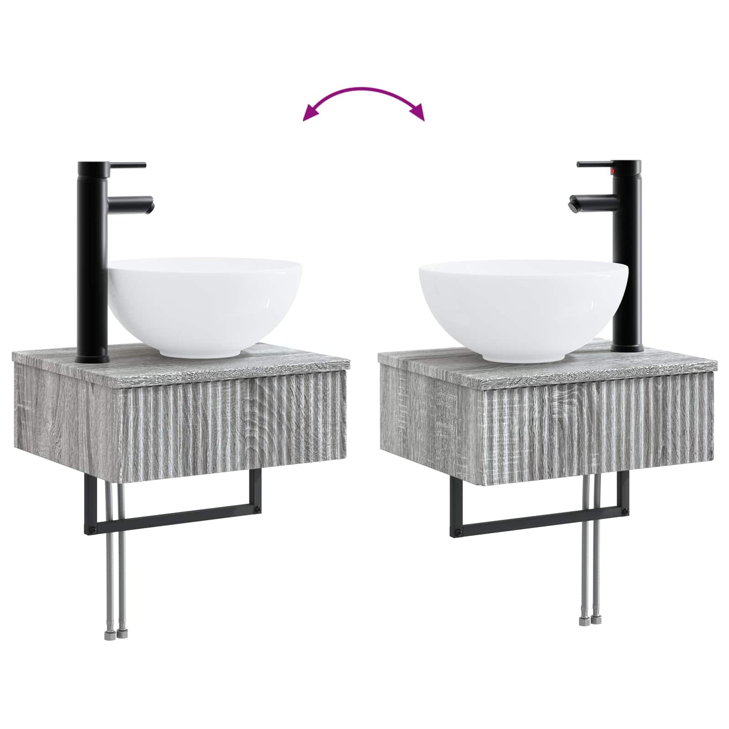 Lavabo da Parete Sonoma grigio 40 x 35 x 39 cm | homemem39