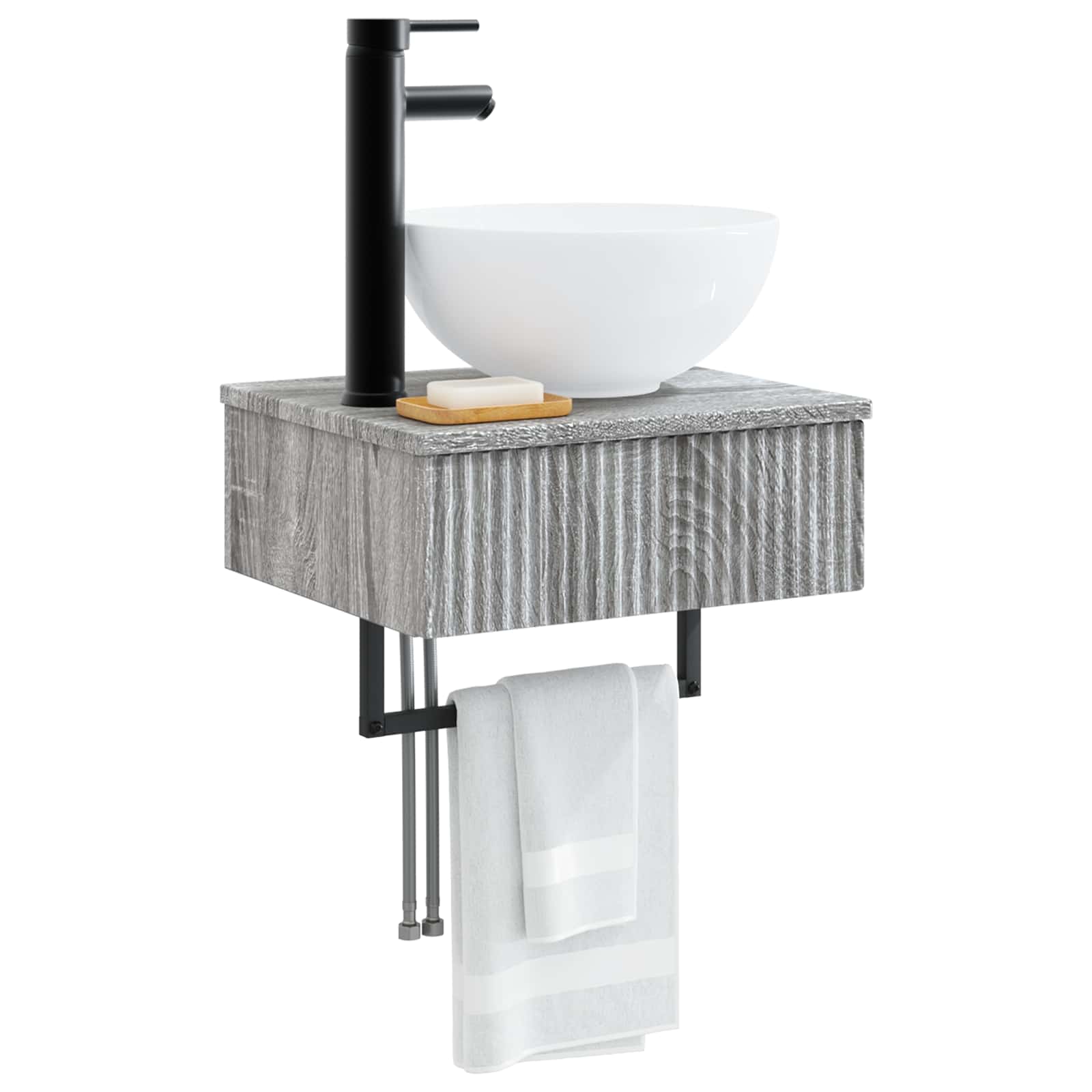 Lavabo da Parete Sonoma grigio 40 x 35 x 39 cm | homemem39