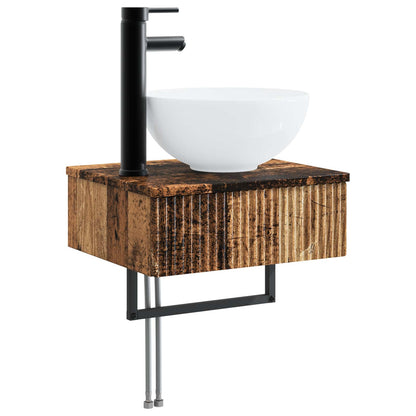 Lavabo da Parete Legno antico 40 x 35 x 39 cm | homemem39