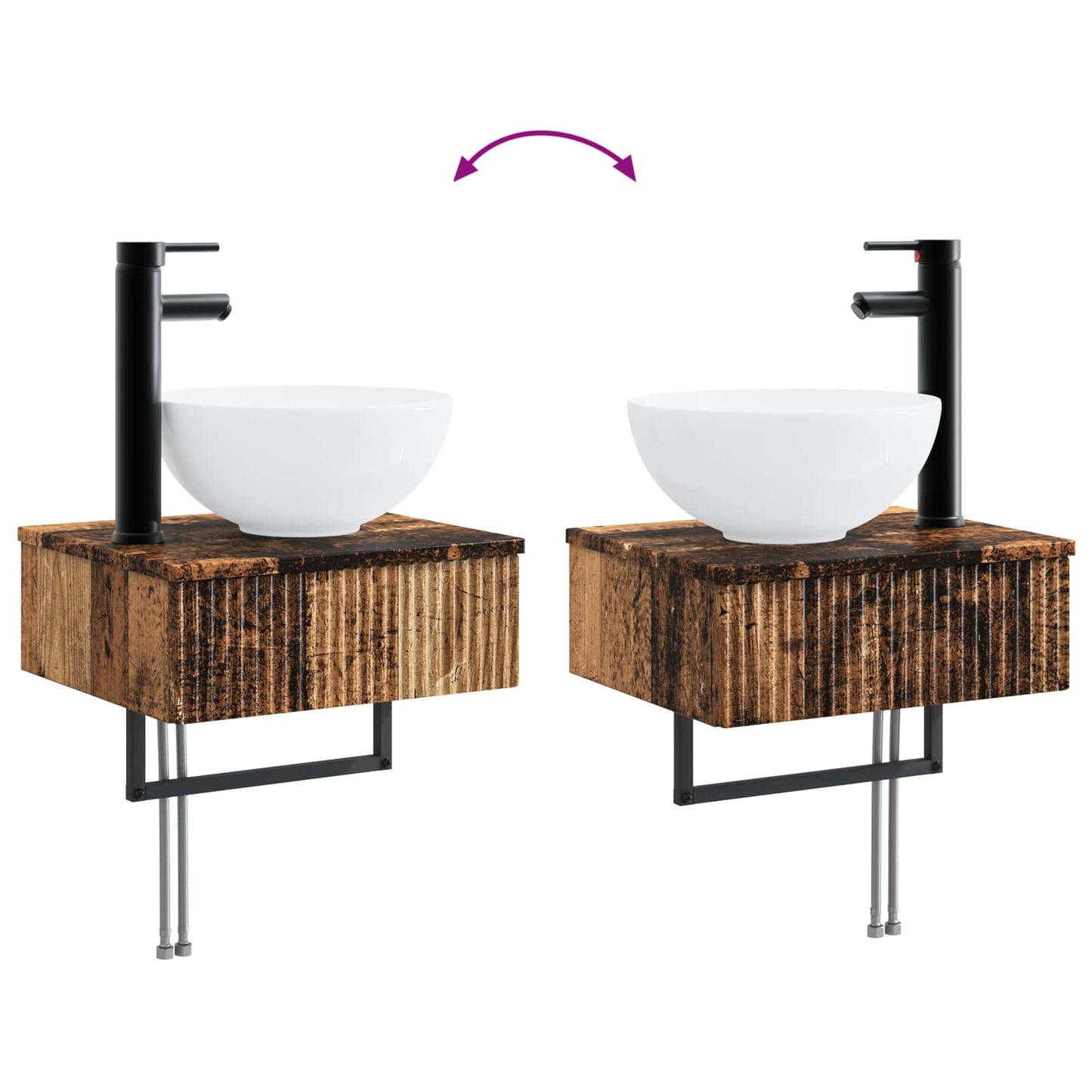 Lavabo da Parete Legno antico 40 x 35 x 39 cm | homemem39