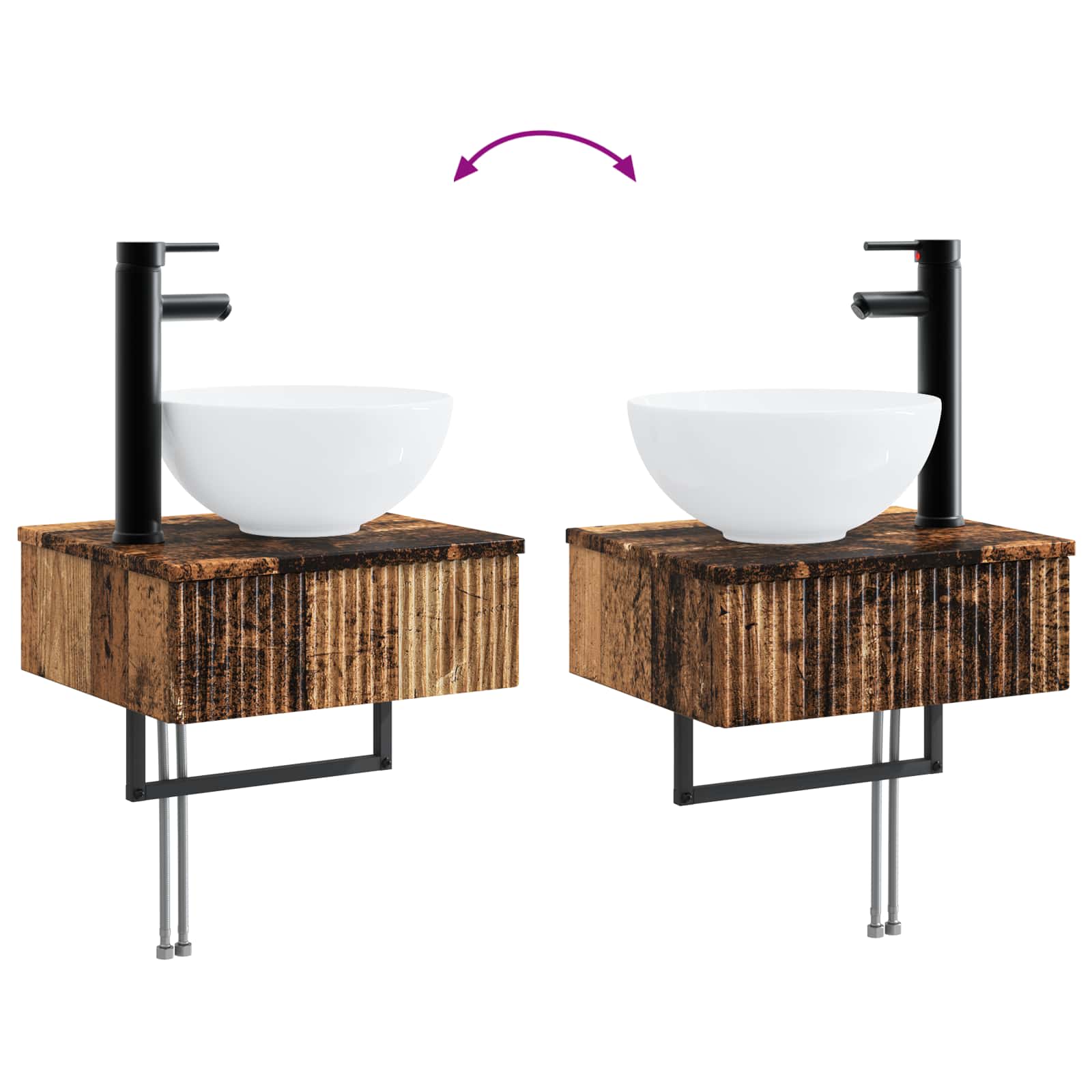 Lavabo da Parete Legno antico 40 x 35 x 39 cm | homemem39
